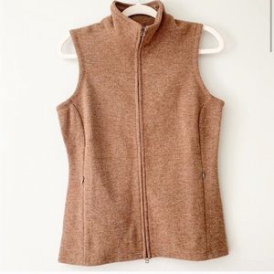 Ibex Camel Heather Merino Wool Carrie Vest XS